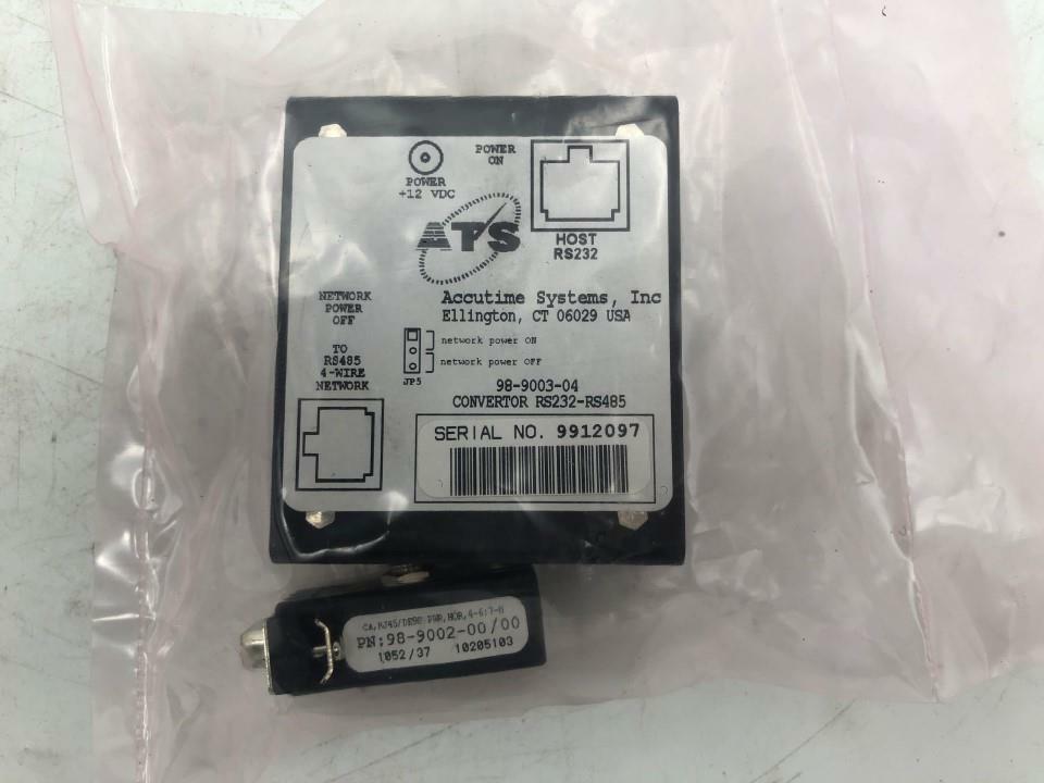 Accutime Systems 98-9003-04 connected to 9809002-00/00 Convertor RS232-RS485