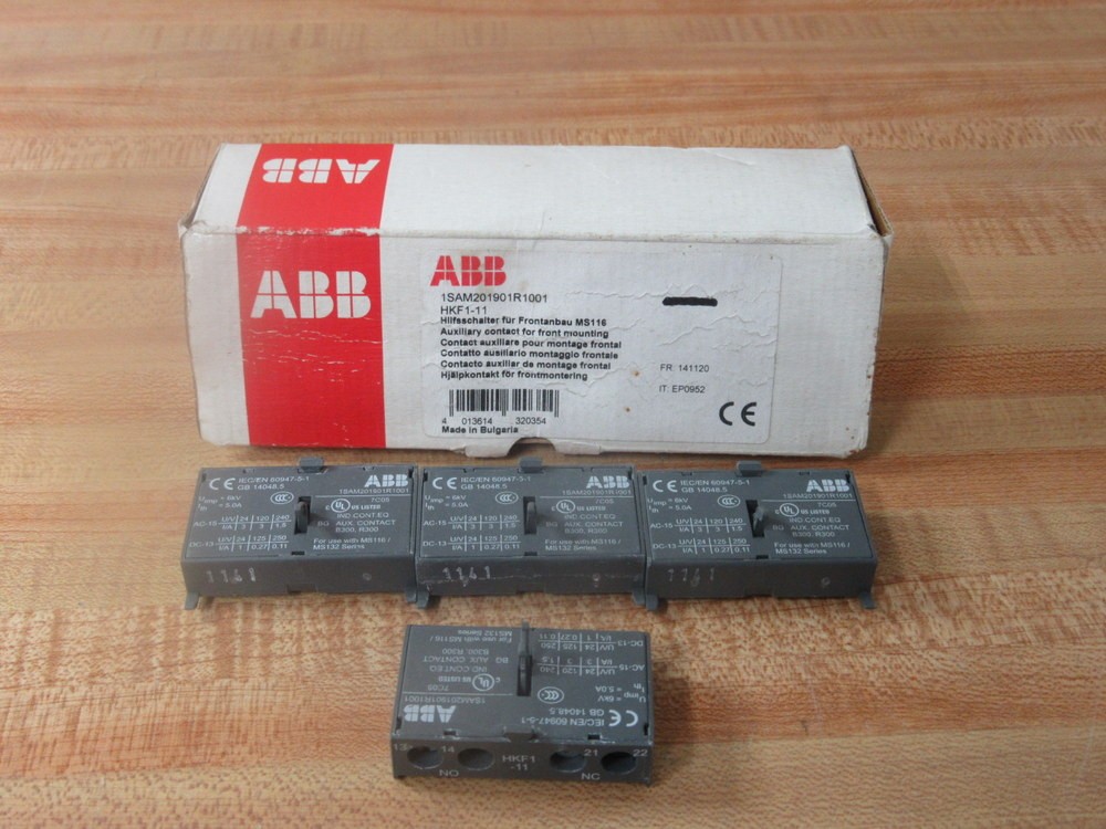 Asea Brown Boveri 1SAM201901R1001 Auxiliary Contact HKF1-11 (Pack of 4)