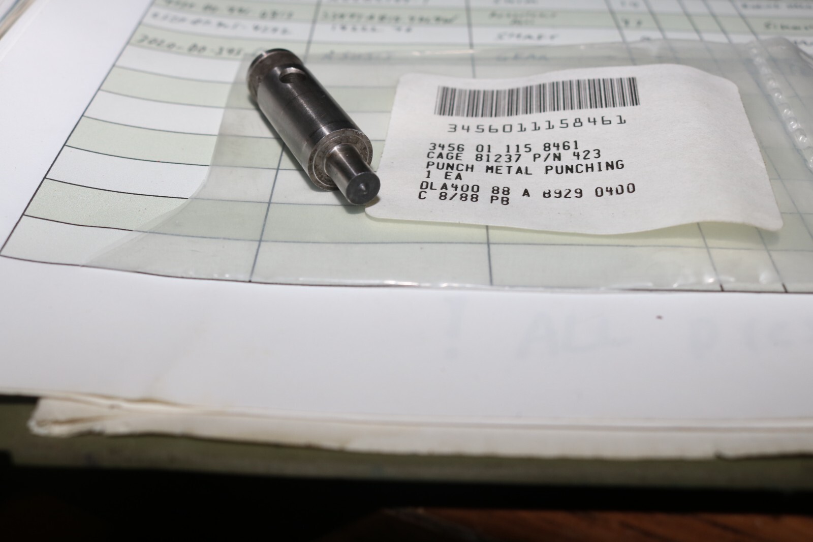 NOS Rotex 1/4 inch punch PN 423 USGI surplus 3456-01-115-8461