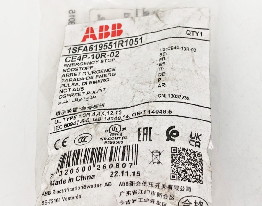 New ABB CE4P-10R-02 Red Emergency Stop Button 1SFA619551R1051