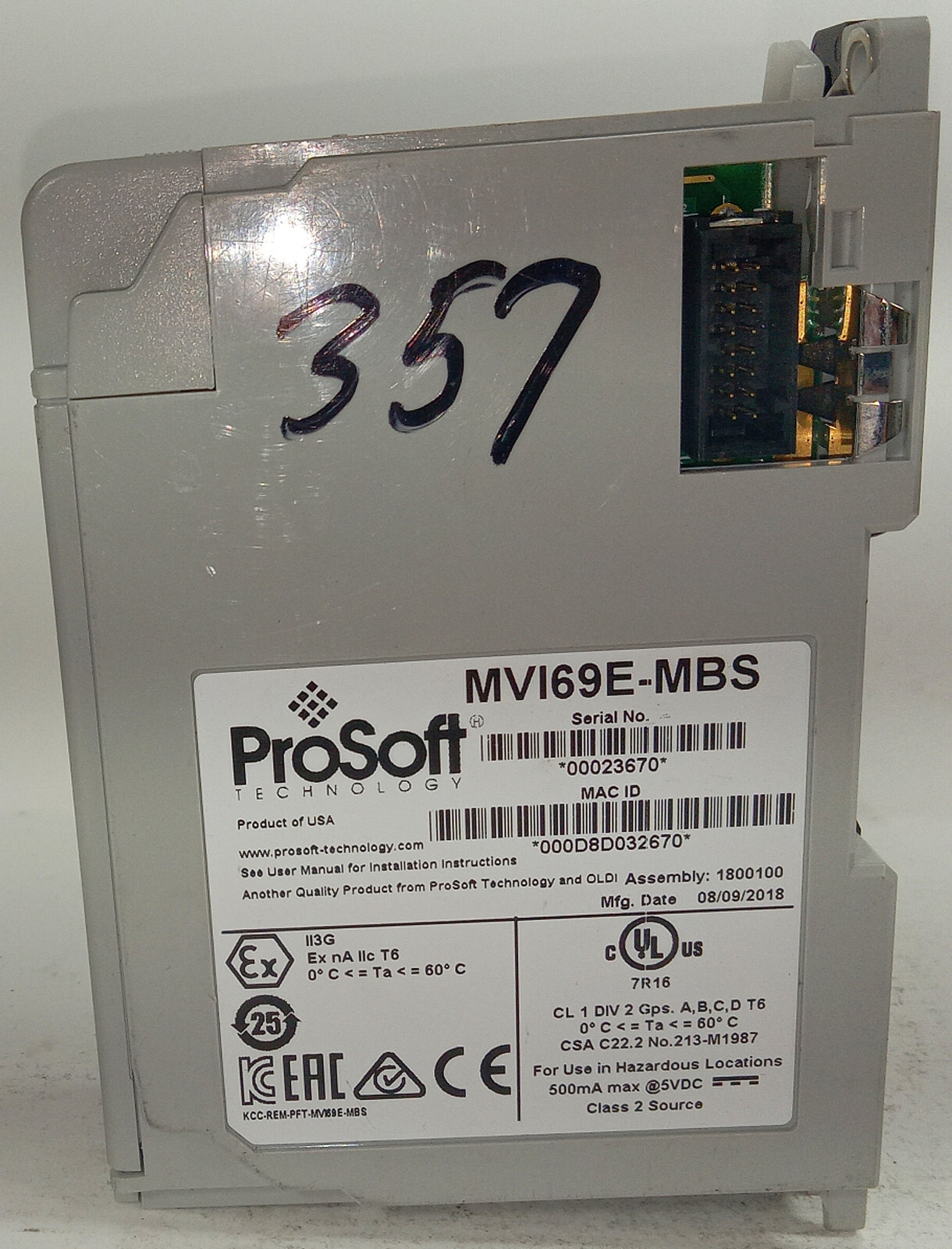 1 NEW PROSOFT MV169E-MBS COMMUNICATION MODULE NNB ***MAKE OFFER***