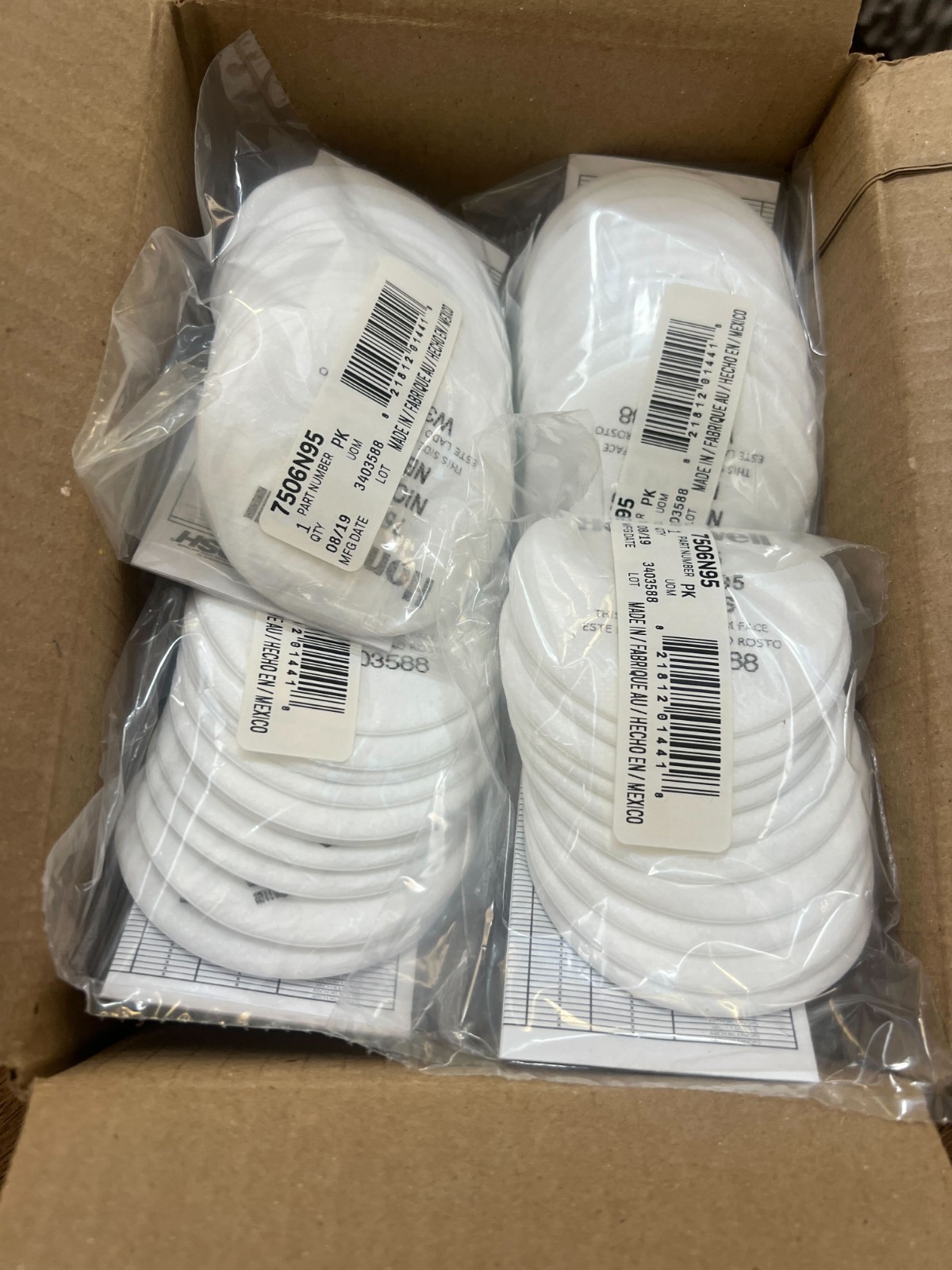 HONEYWELL NORTH 7506N95 Filter, White, 1 BOX OF 12 x 10PK (TOTAL QTY 120)