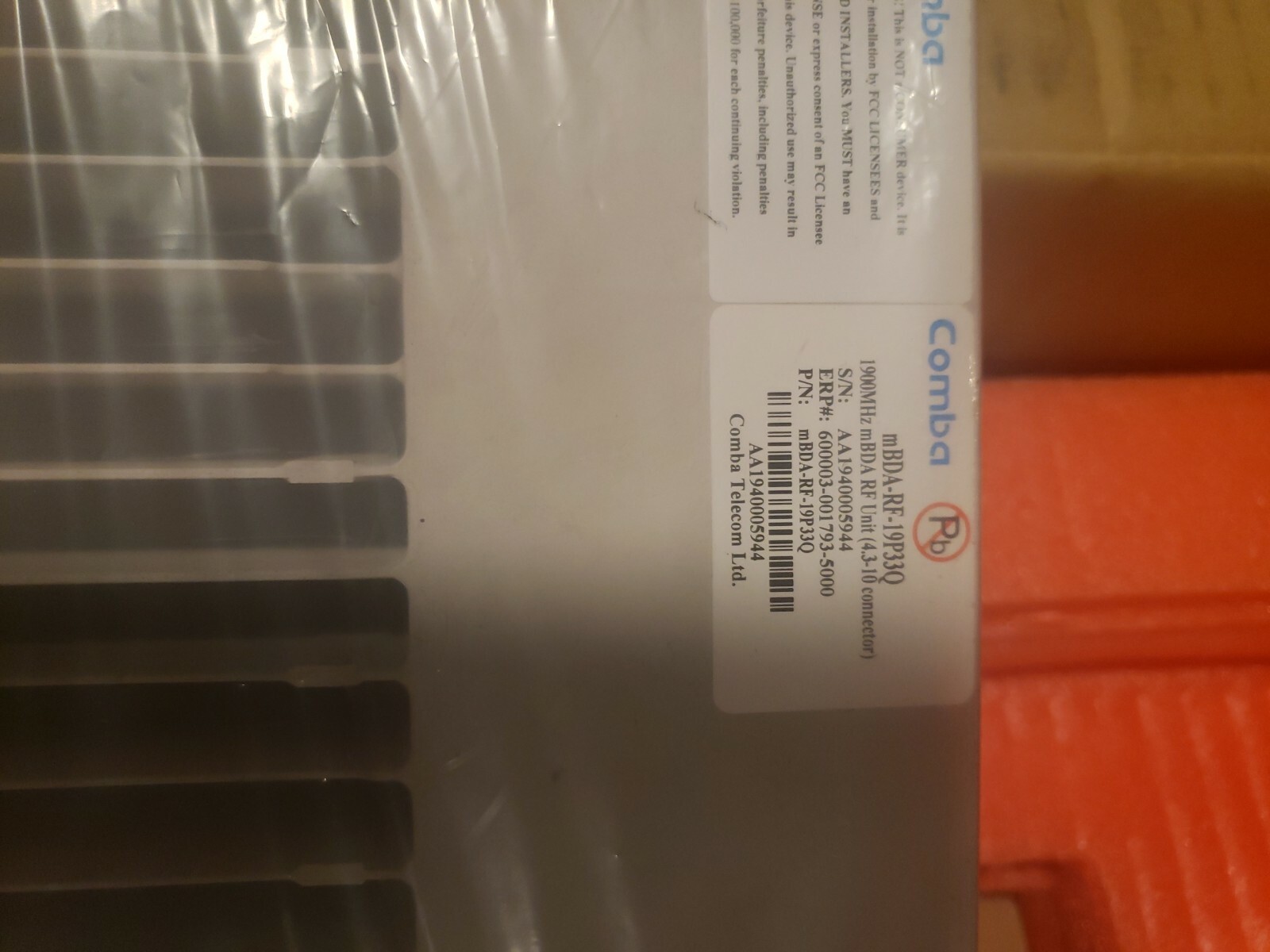 Comba mBDA RF Unit 1900MHz 2W 4.3-10 Connectors (MBDA-RF-19P33Q)