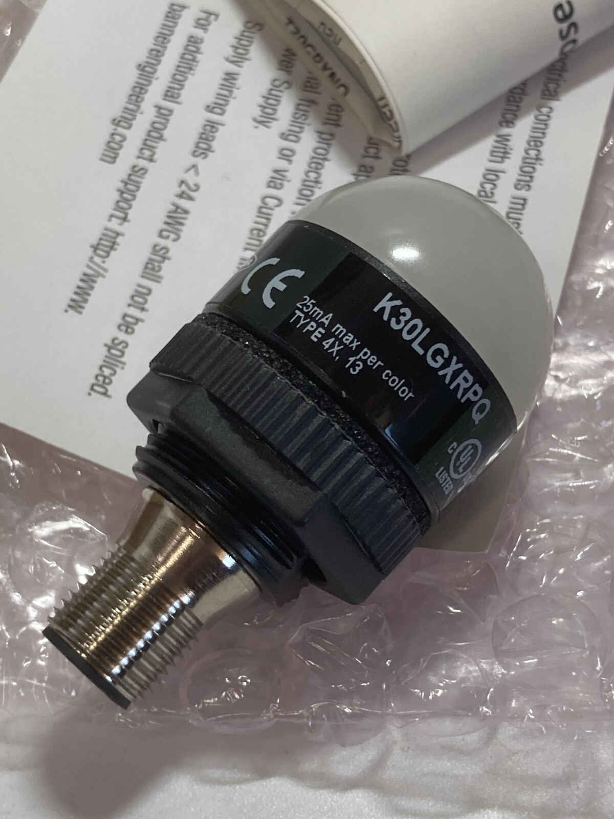 BANNER K30LGXRPQ GENERAL LED INDICATOR 2-COLOR 10-30VDC GREEN-RED NIB