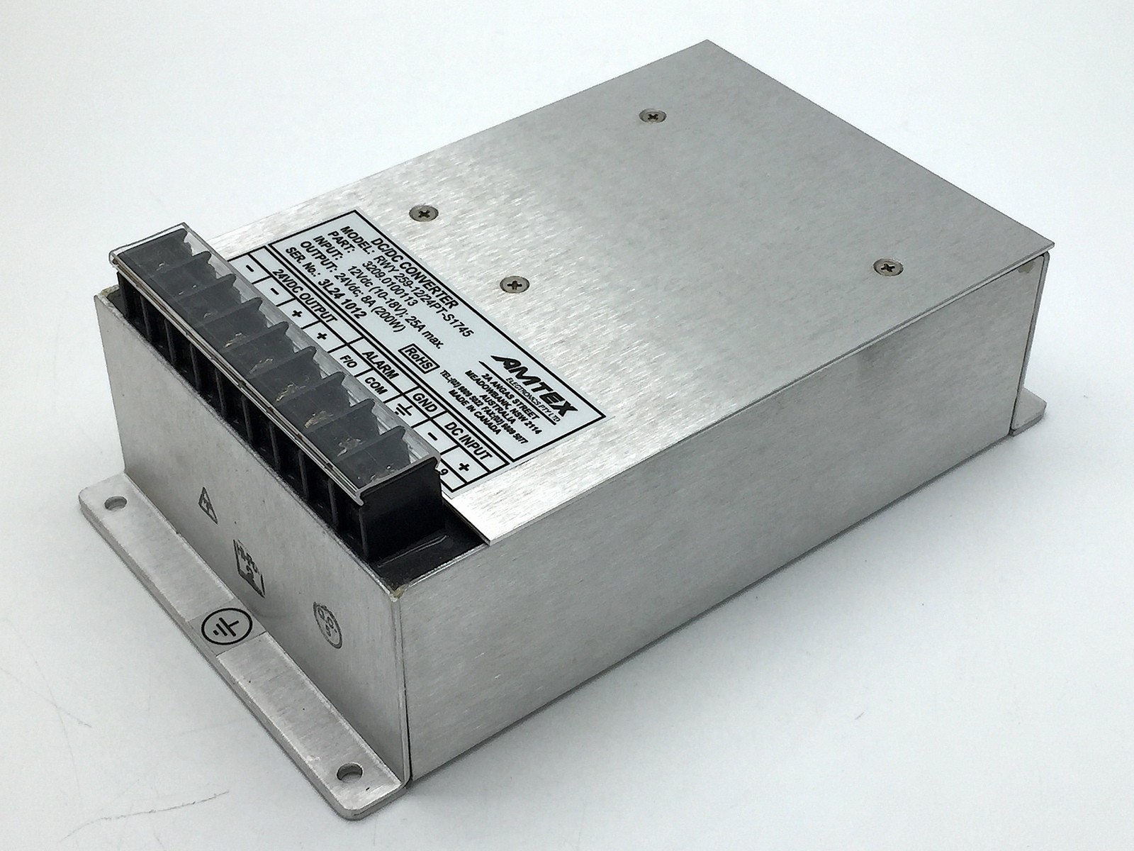 ABSOPULSE Amtex Electronics DC/DC Converter 200W 24VDC 8A 3209.0100113