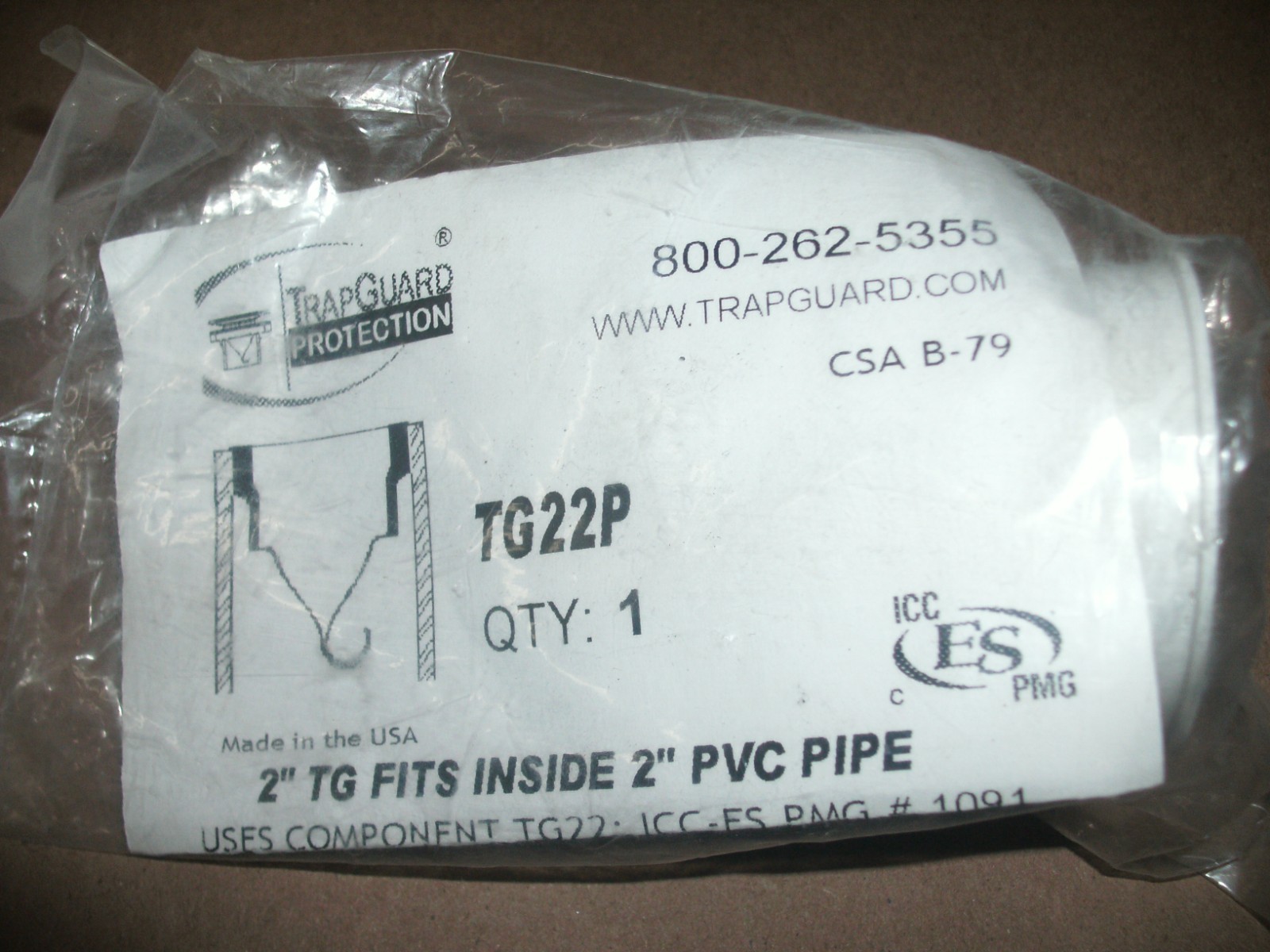 TRAP GUARD TG22P 2IN (FITS INSIDE 2IN PVC PIPE) – 2 AVAILABLE