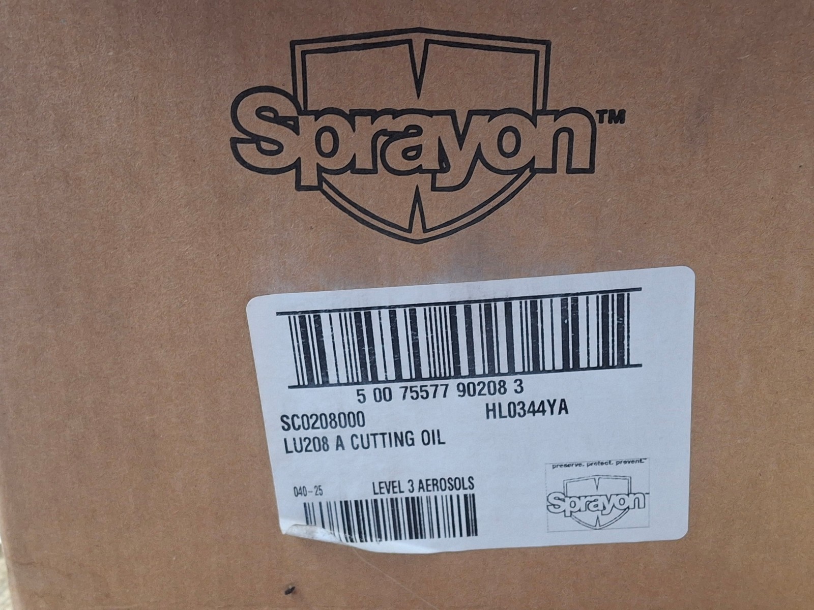 12 QTY. Sprayon LU208 Cutting Oil Fluid 11 oz Aerosol, Petroleum BaseSC0202000