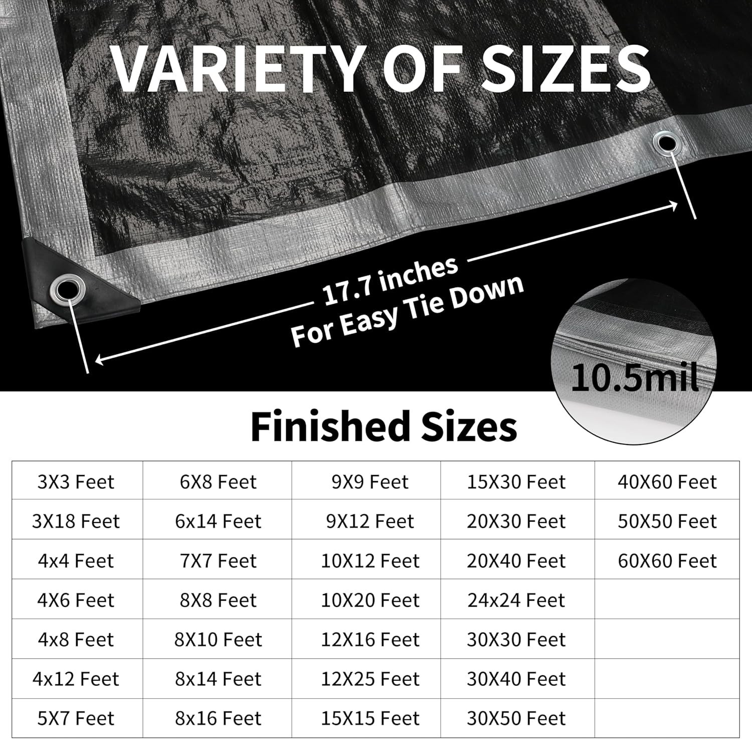 Small Tarps 4×6 Feet(2-Pack) Heavy Duty Tarp 10.5Mil Multipurpose Protective
