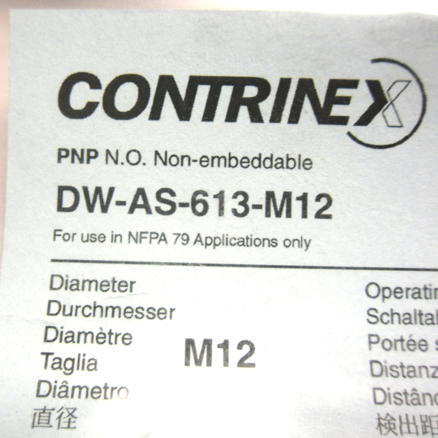 NEW CONTRINEX DW-AS-613-M12 INDUCTIVE SENSOR SWITCH