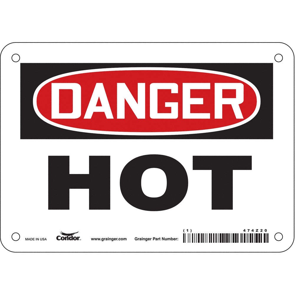 CONDOR 474Z20 Safety Sign,5 inx7 in,Vinyl 474Z20