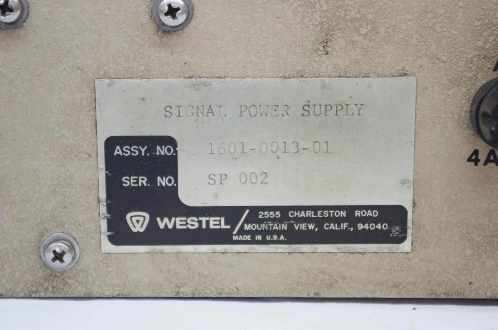 Vintage Westel Telephone Signal Power Supply, Assembly. # 1601-0013-01 Powers On