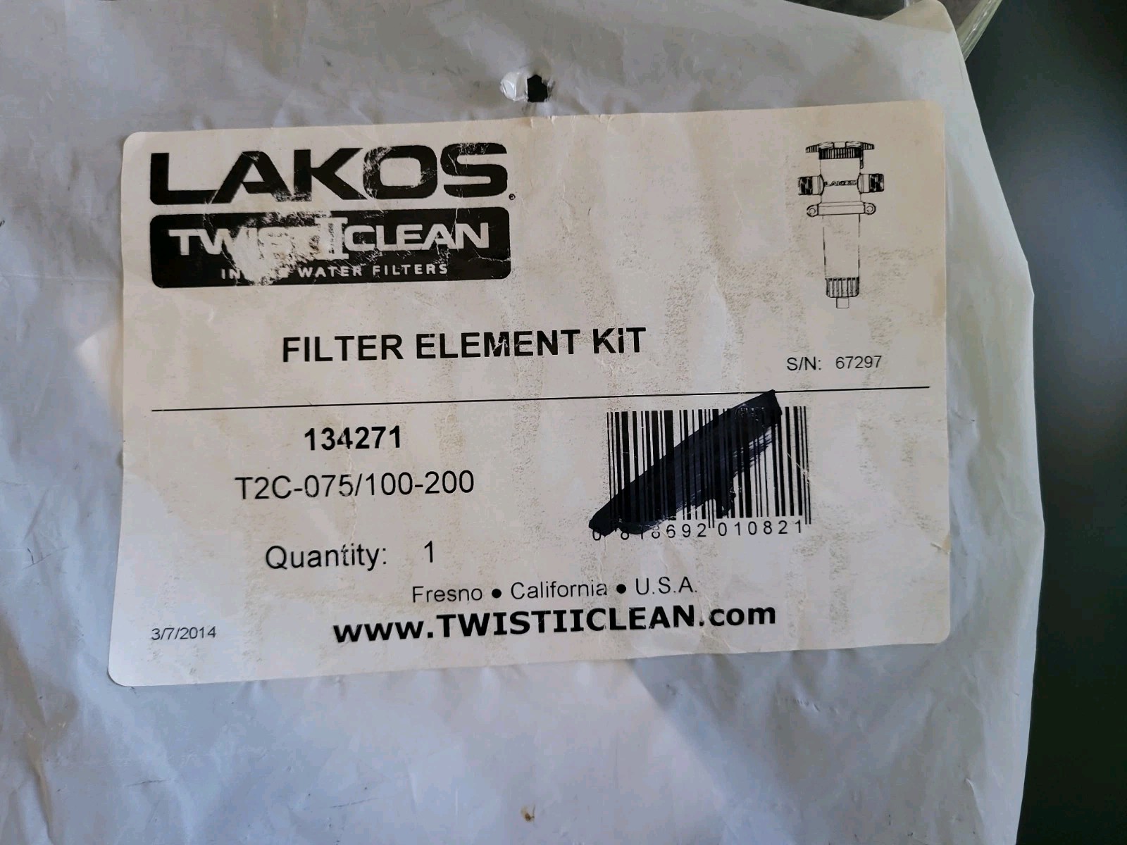 Lakos Twist II Clean Filter Element Kit 3/4 & 1″ 200 Mesh Blue T2C-075/100