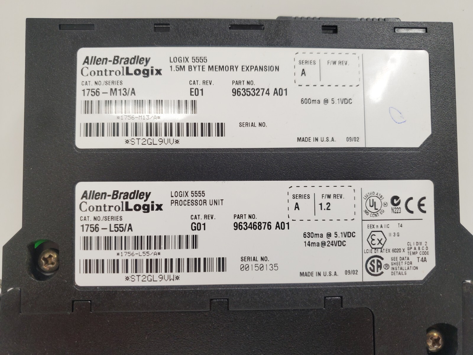 GUARANTEED! ALLEN-BRADLEY 1.2 F/W CONTROLLOGIX PROCESSOR MODULE 1756-L55/A