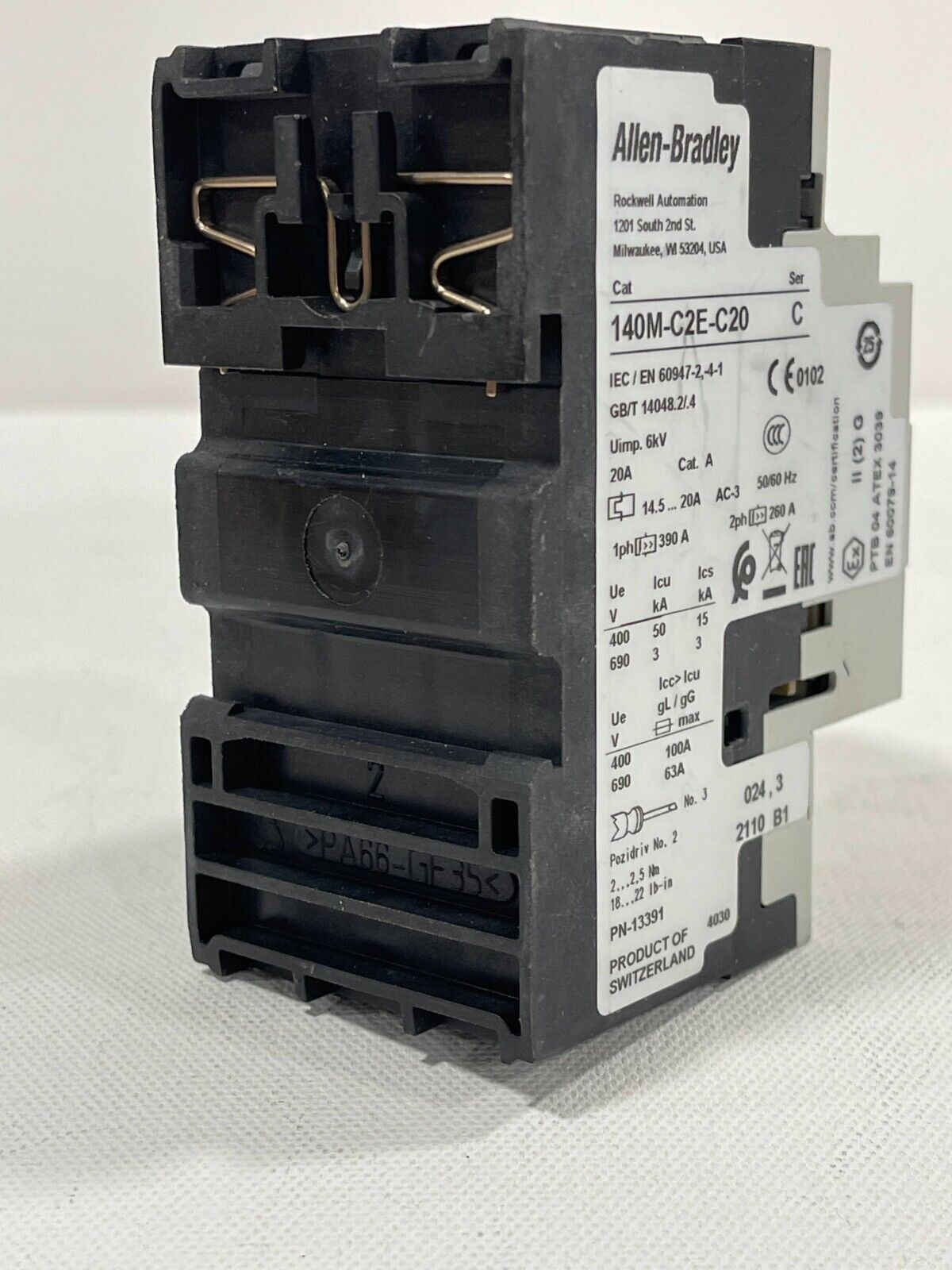 New! Allen Bradley 140M-D8E-B25 Motor Protector/Circuit Breaker 1.6…2.5A Ser C