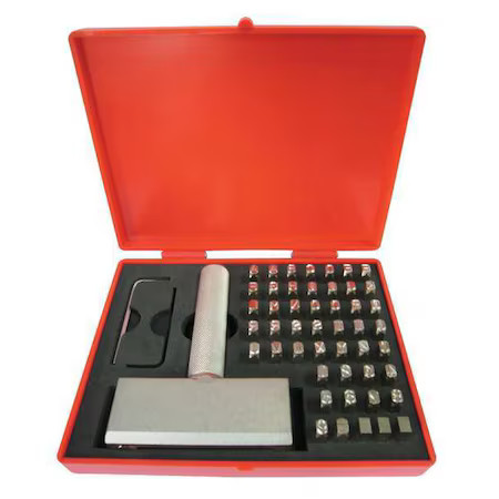 Zoro Select 1F120 Steel Type Kit, Letter/Number/Symbol Set, 1F120