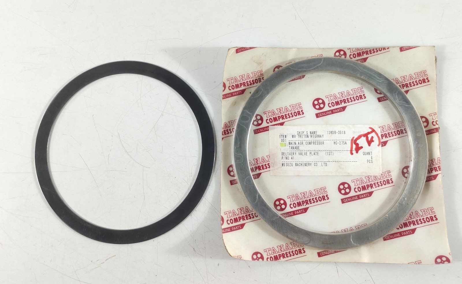 Delivery Valve Plate (1ST) P/N 41 For Tanabe HC-275A Main Air Compressor Parts