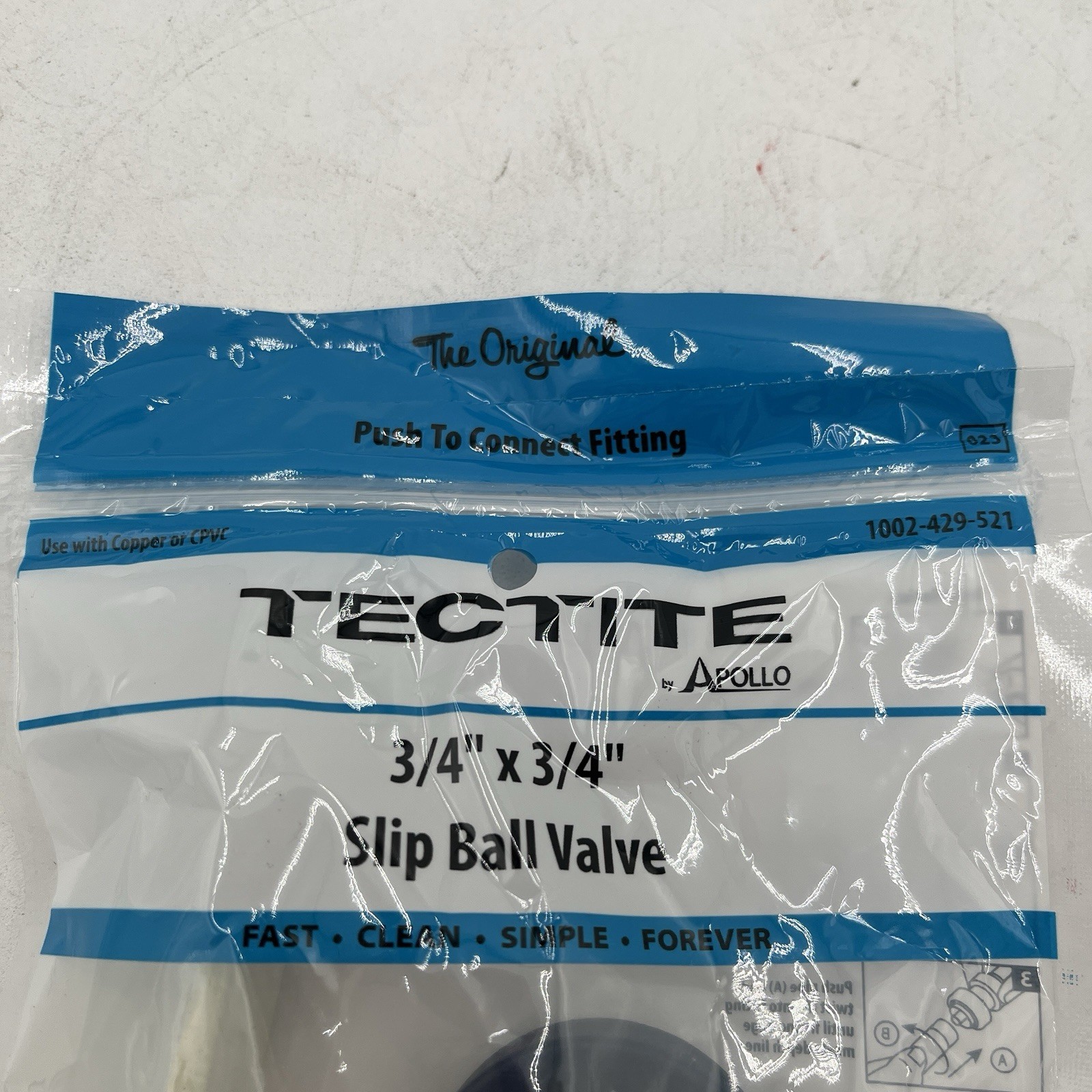 BRAND NEW!! Tectite 3/4 in. Brass Push-to-Connect Slip Ball Valve – FSBBV34SL