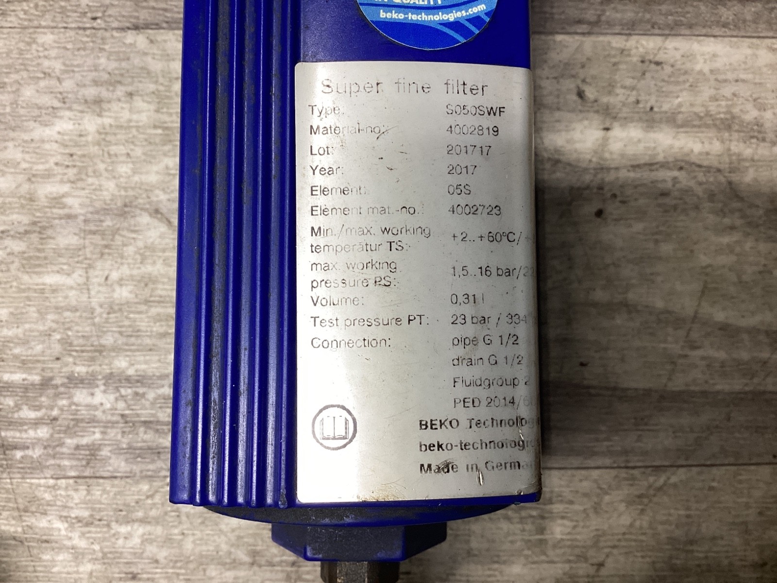 BEKO CLEARPOINT FILTER S050SWF #110D72PR5