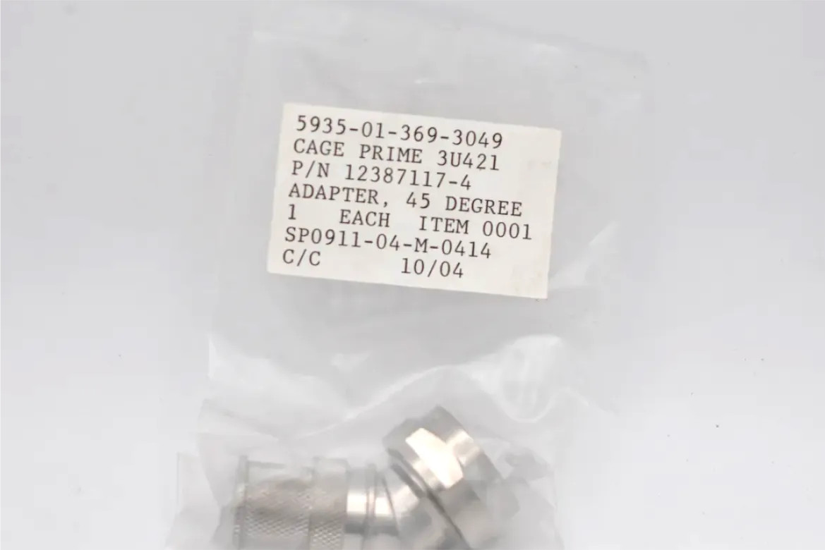 U S ARMY TANK AUTOMOTIVE COMMAND 12387117-4 45 DEGREE ANGLE ADAPTER