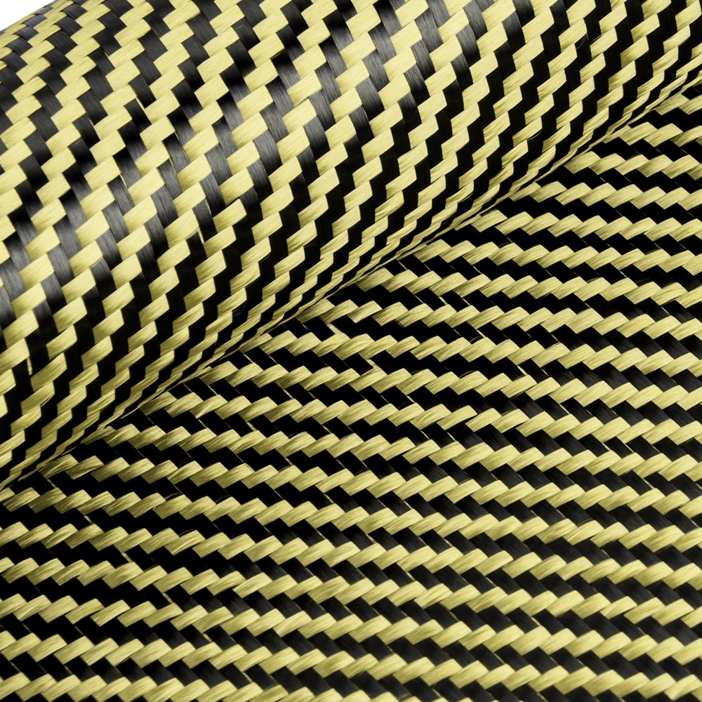 12″ x 5FT Twill Weave Black Yellow Carbon Fiber Fabric Cloth (3K, 9oz, 12″x59″)