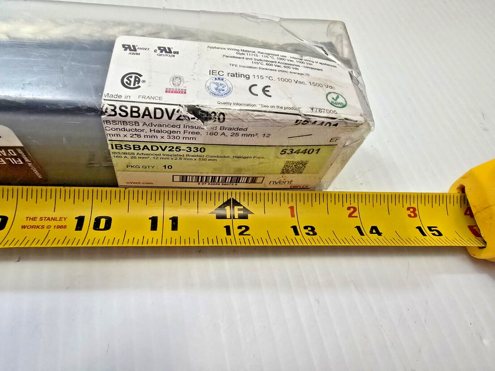 LOT OF 10 NVENT 534401 IBS ADVANCED INSULATED BRAIDED CONDUCTOR, 160A