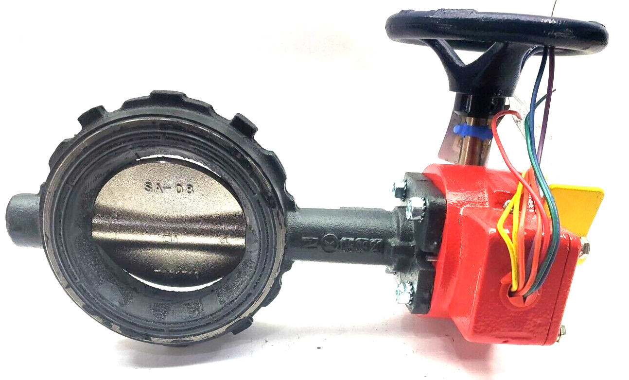 NEW NIBCO WD-3510-8 WAFER STYLE BUTTERFLY VALVE 4″ GEAR OP W/ SWITCHES 250PSI