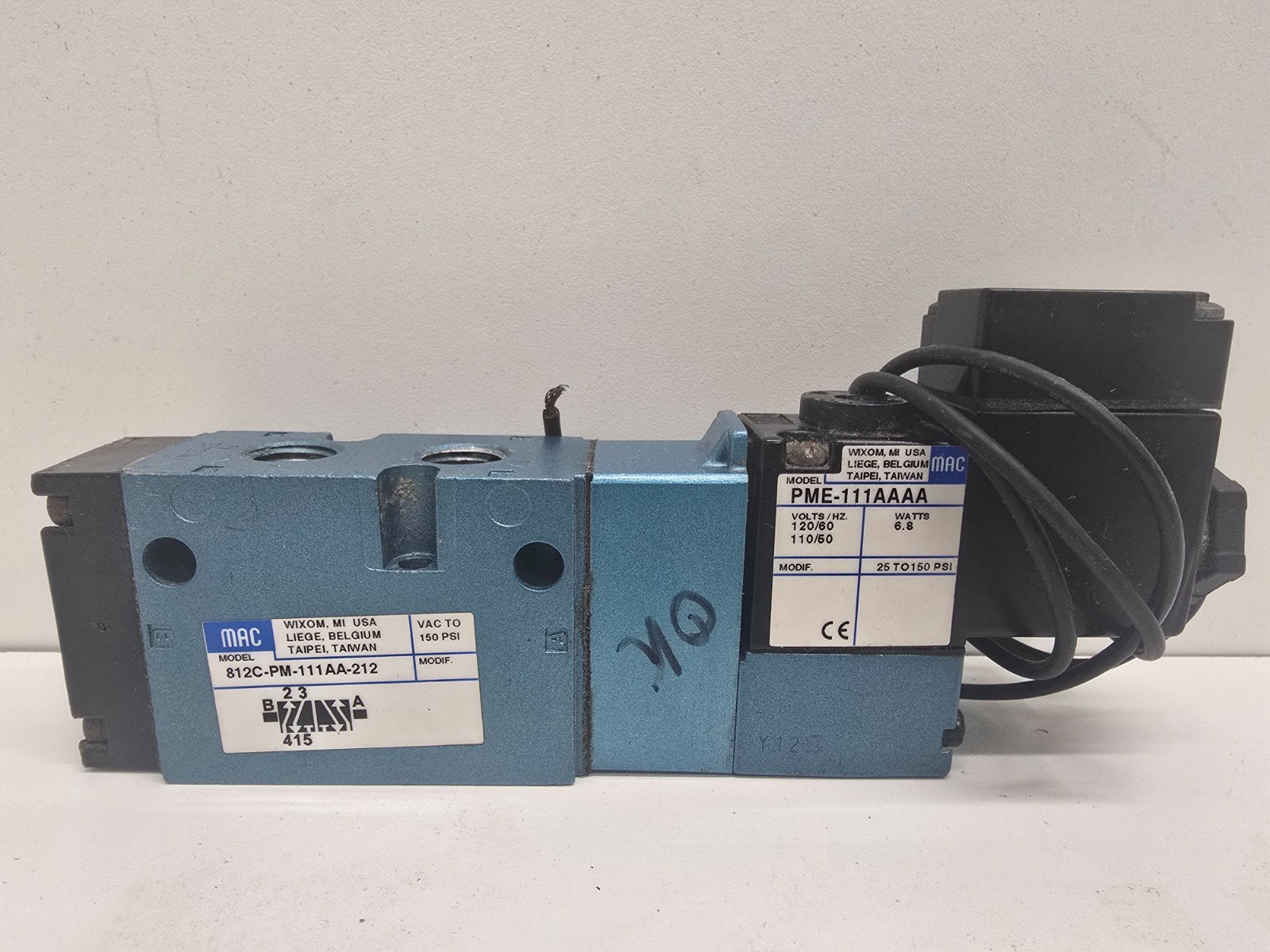 GOOD USED! MAC 110/120V COIL MPE-111AAAA SOLENOID VALVE 812C-PM-111AA-212
