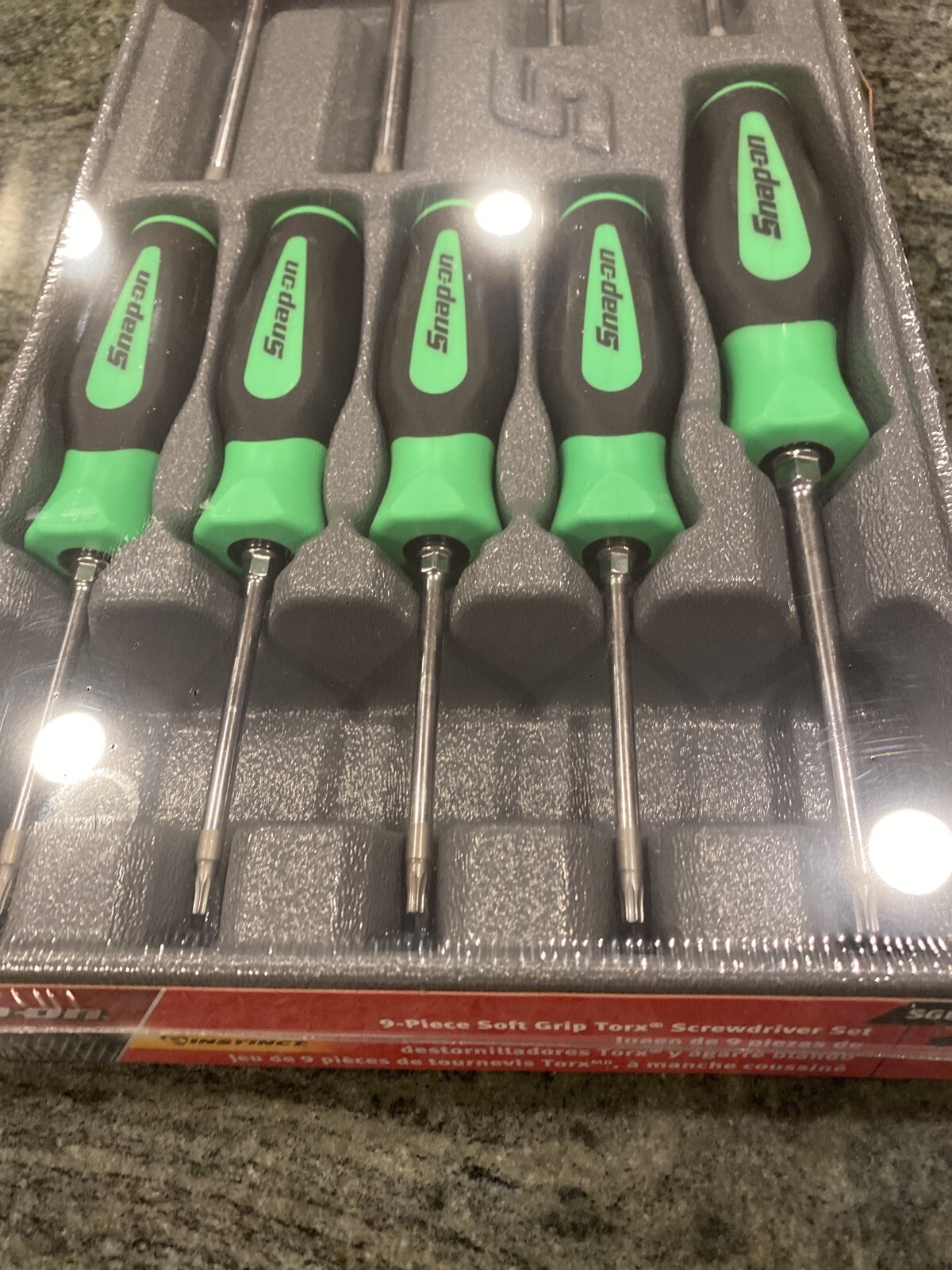 Snap-On sgdtx90bg 9 piece soft grip torx screwdriver set t8-t45 sealed