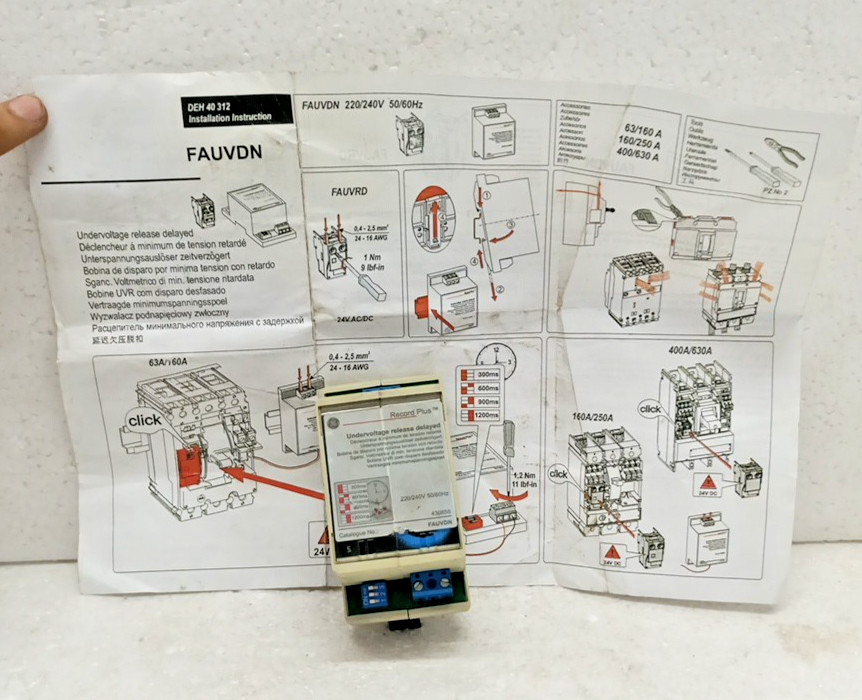 GE Record Plus FAUVDN Undervoltage Release Delayed 220/240V 50/60Hz 430858