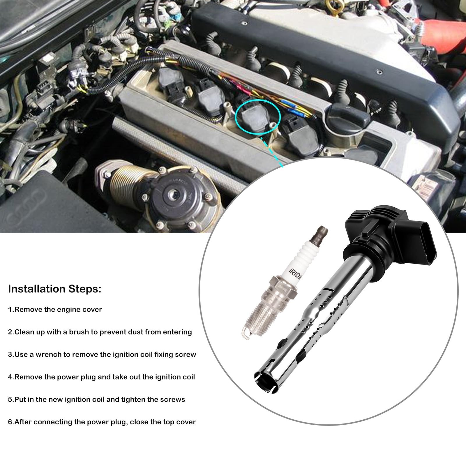 4X Ignition Coil Packs and Spark Plugs for Volkswagen Tiguan Jetta 2.0L L4 | …