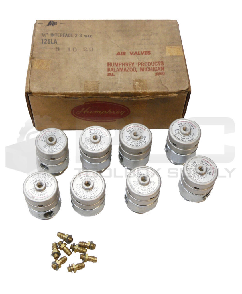 NEW BOX OF 8 HUMPHREY 125LA-3-10-20 PILOT VALVE 1/8″ 2-3 WAY 30PSI *READ*