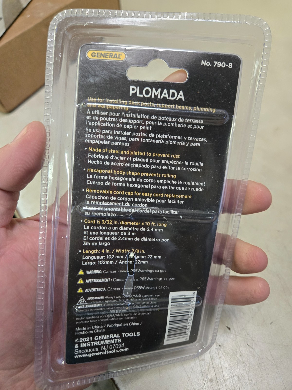 PLUMB BOB 8 OZ STEEL (Pack of 1) Factory Sealed