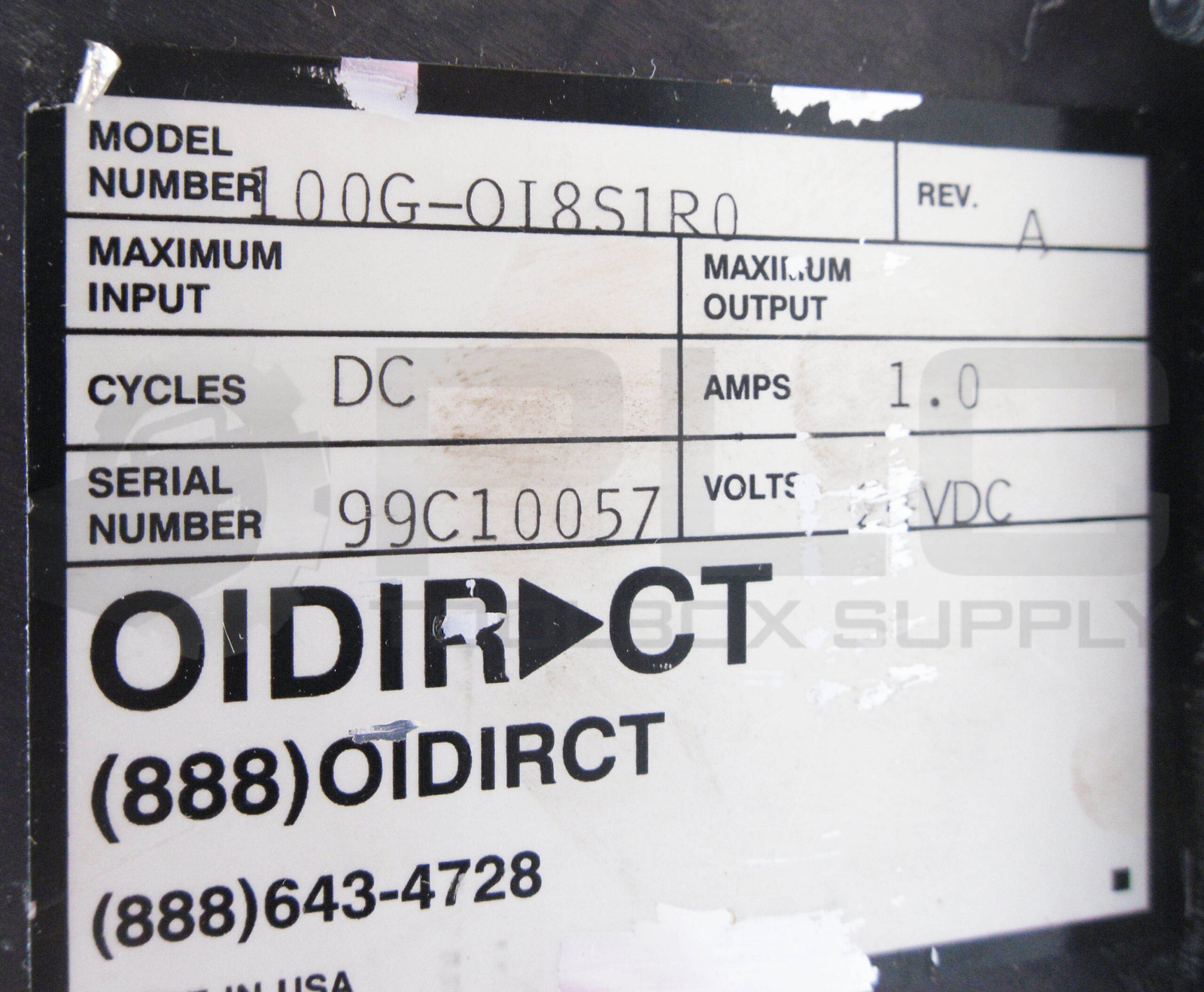 UTICOR OIDIRECT 100G-OI8S1R0 INTERFACE PANEL 1.0A OI-PANEL
