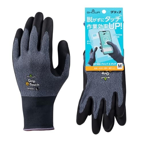 Showa Gloves Smartphone/Touchscreen Breathable Grip e-Touch Size M Gray GP300