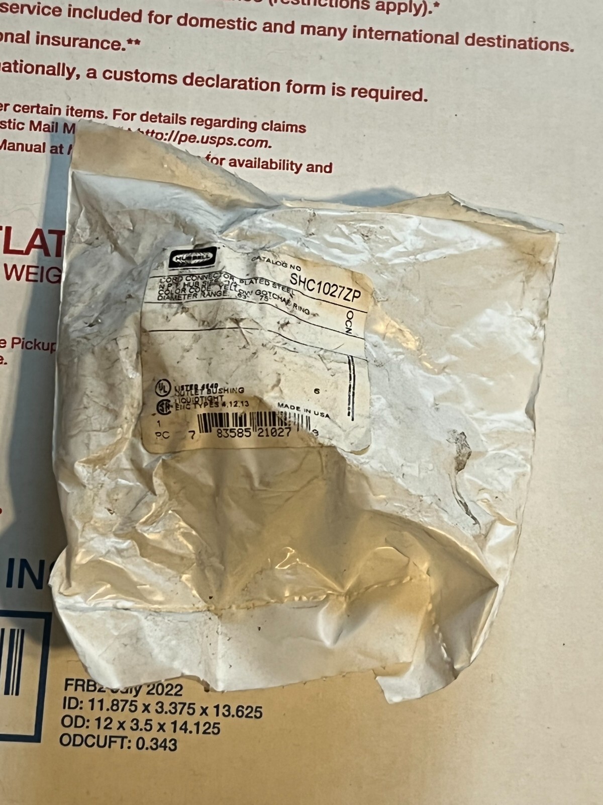 hubbell shc1027zp nos surplus