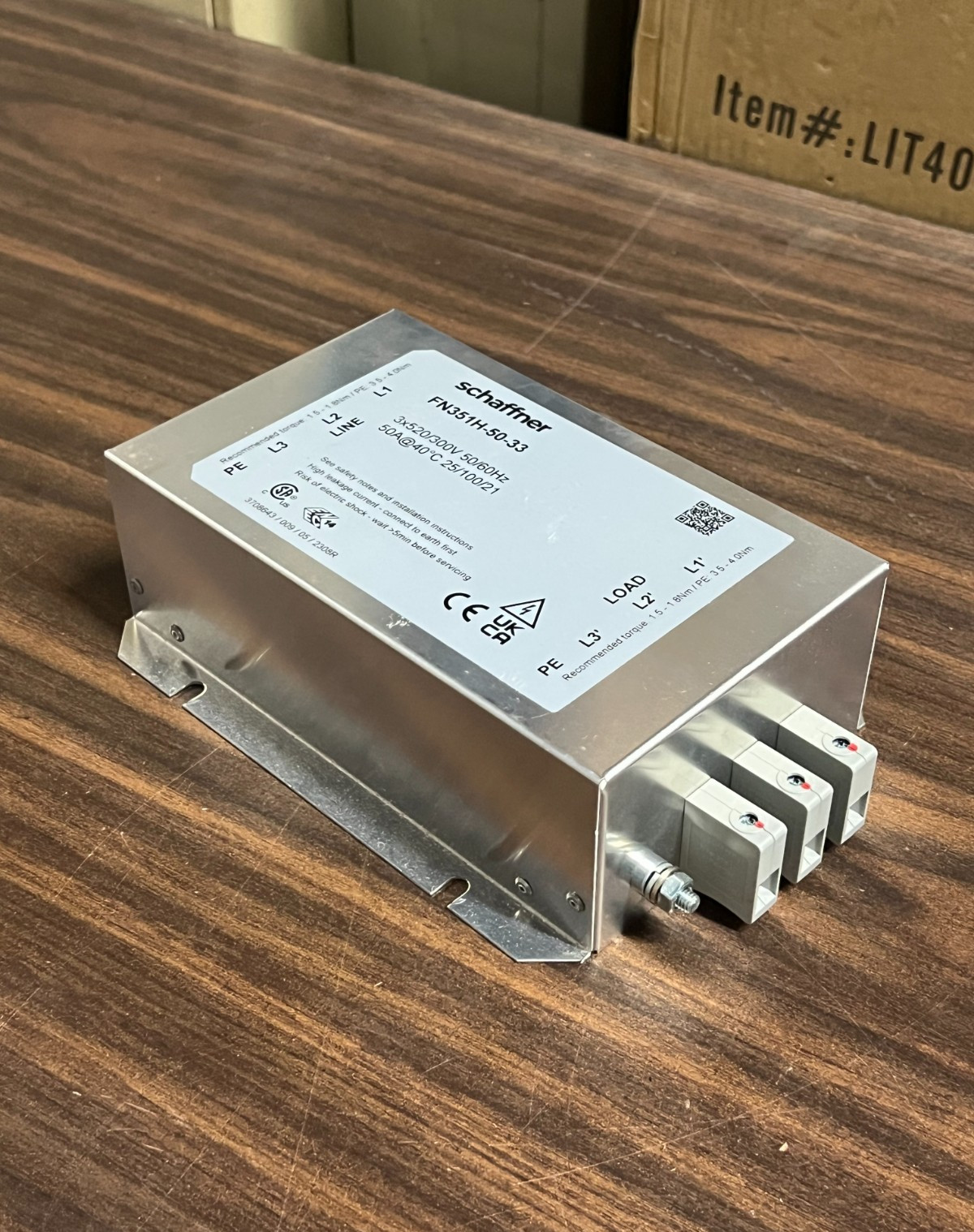 Schaffner FN351H-50-33 Power Line Filter Gen. Purp. Terminal Block Chassis Mount