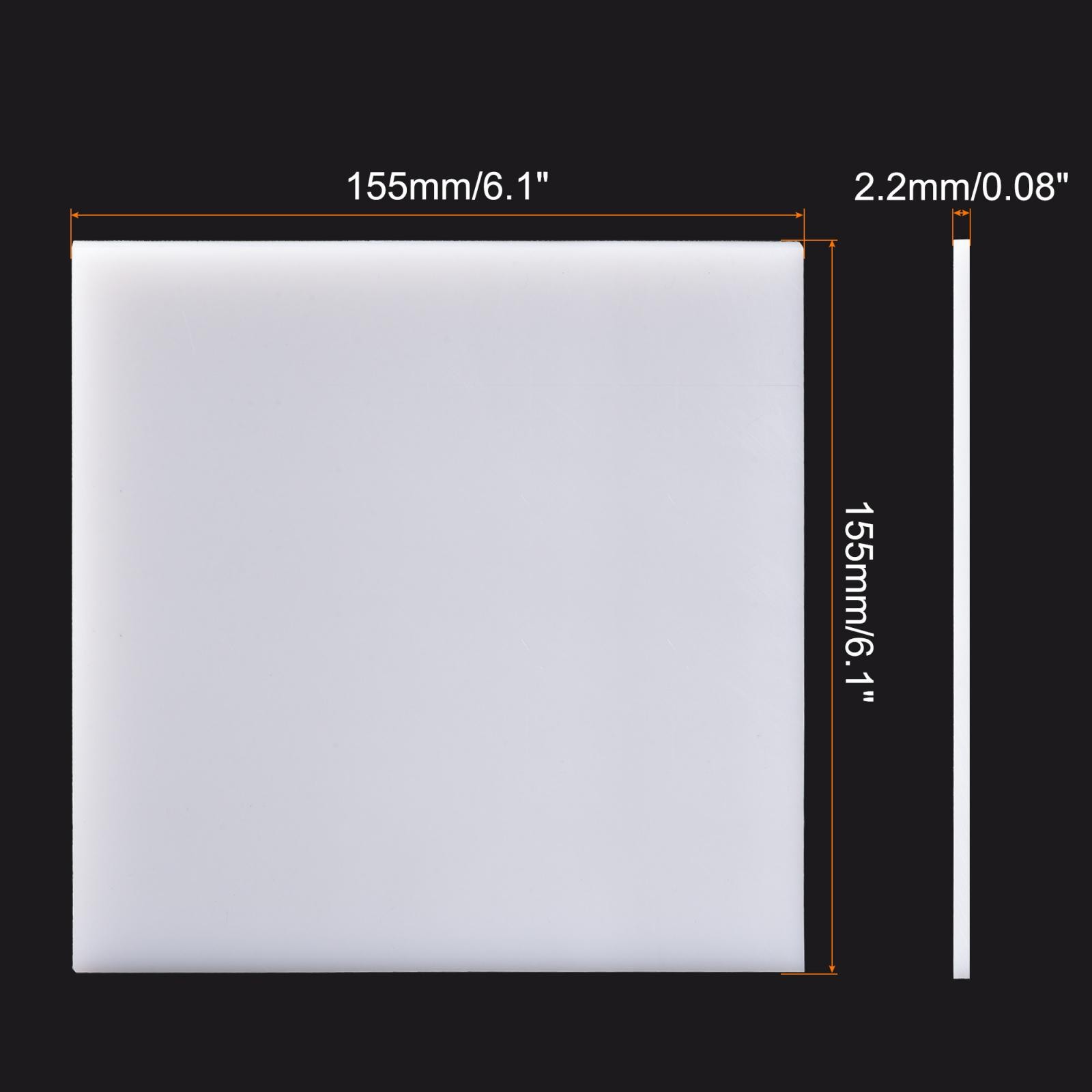 UHMW Sheet Ultra High Molecular Weight Polyethylene 6.1”x 6.1” x 0.08” White