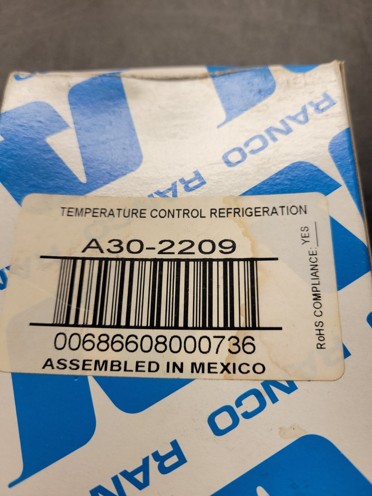 Ranco A30-2209 Refrigeration Control.