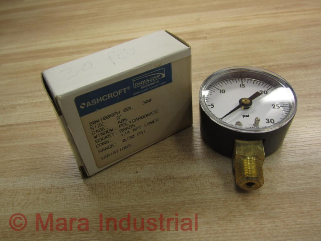 Ashcroft 20W1005PH-02L 30# Pressure Gauge