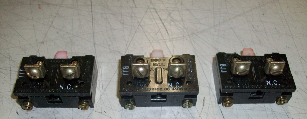 Furnas Electric Company Contact Block BJJ 600V AC Heavy Duty Lot of 3