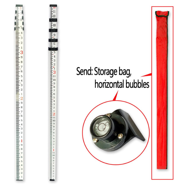 Grade Rod，16-Foot Aluminum Grade Rod – 10ths，Grade Stick for Laser Level，Surv…