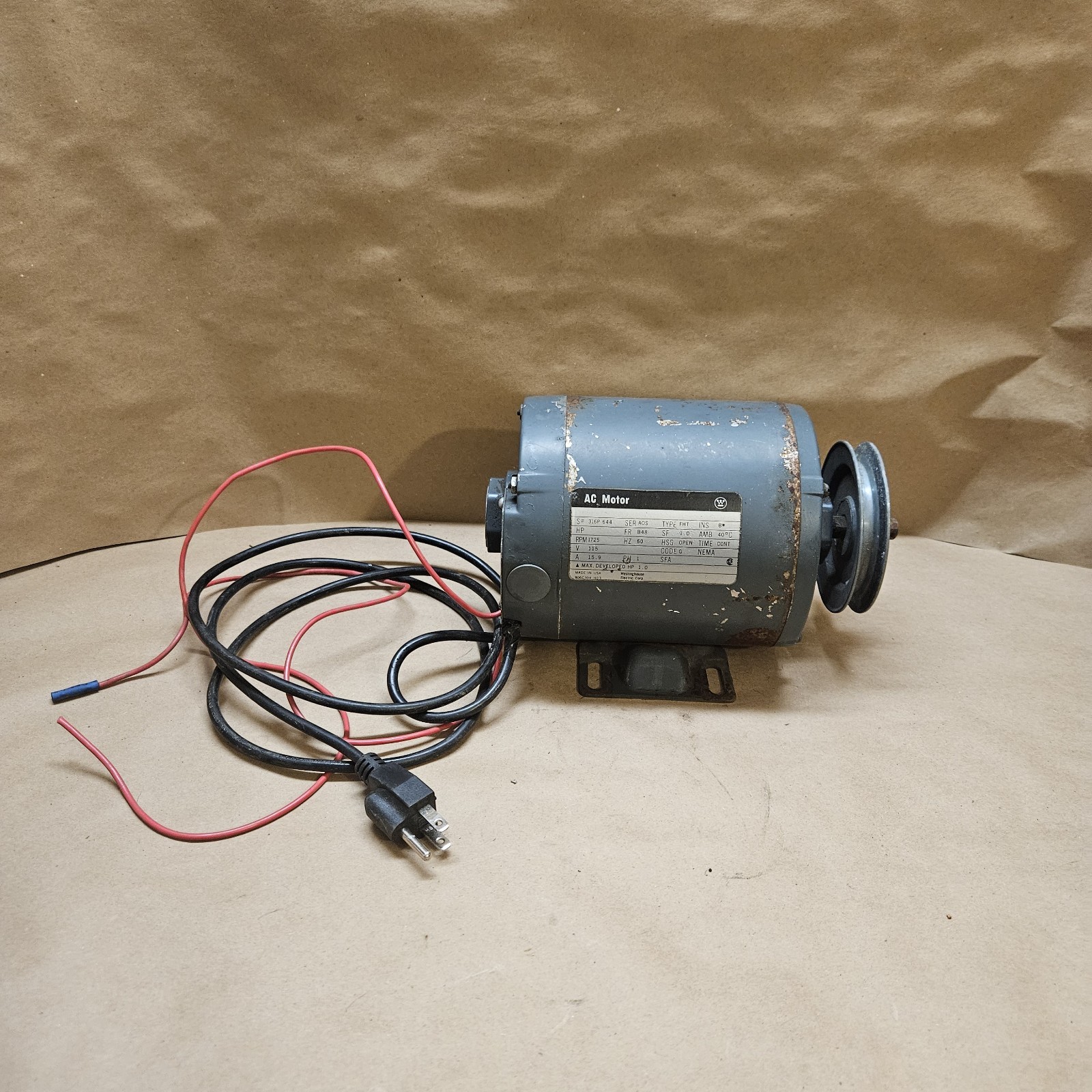 VTG WESTINGHOUSE Electric Motor 806C304 1725 RPM 115 Volt 316P644 Working