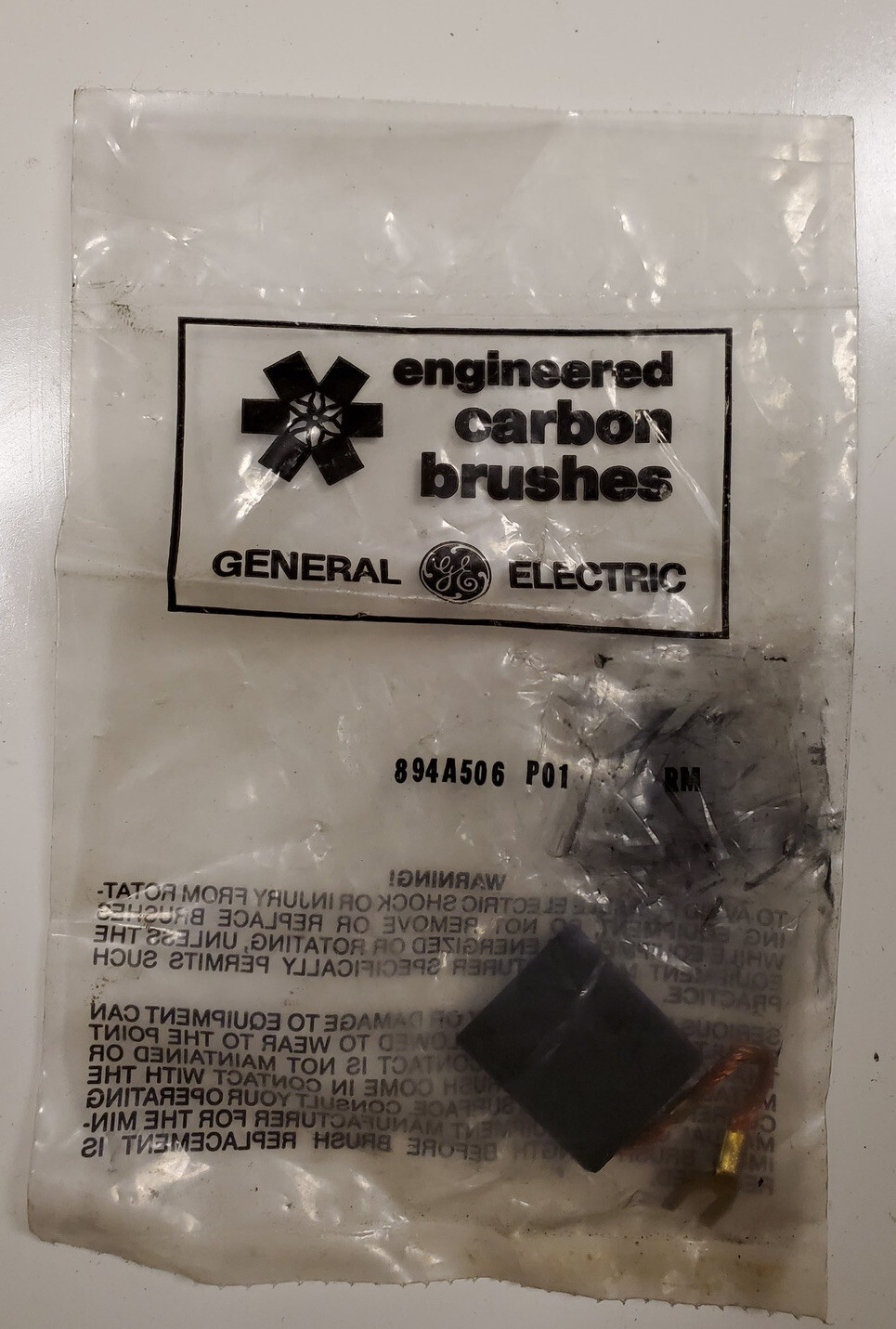 GENERAL ELECTRIC CARBON MOTOR BRUSH NIB 894A506 P01 3/8 X 1 X 1-3/16