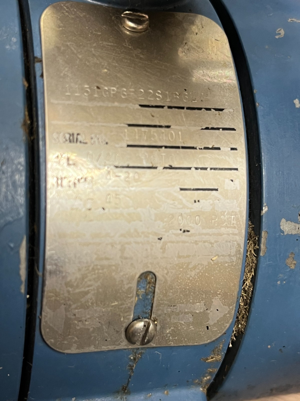 Rosemount 1151GP6 0-400 PSI HART Transmitter w/Plate