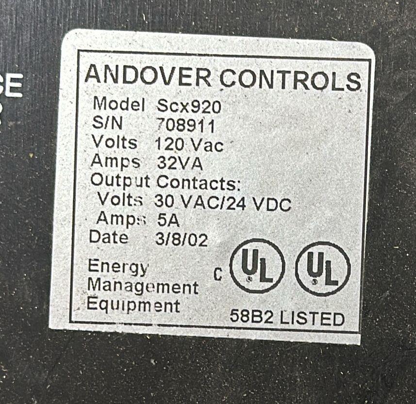 SCHNEIDER ANDOVER CONTROLS SCX920 HVAC CNTROLLER