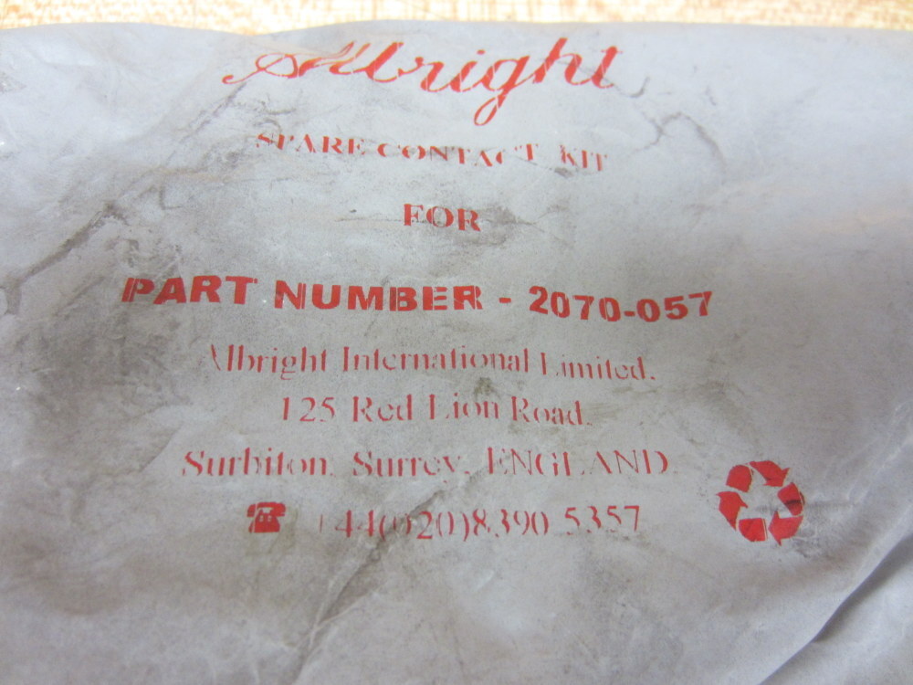 Albright 2070-057 Spare Contact Kit 2070057