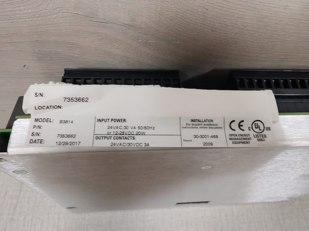 SCHNEIDER ELECTRIC B3814 ANDOVER CONTINUUM B3810 SERIES