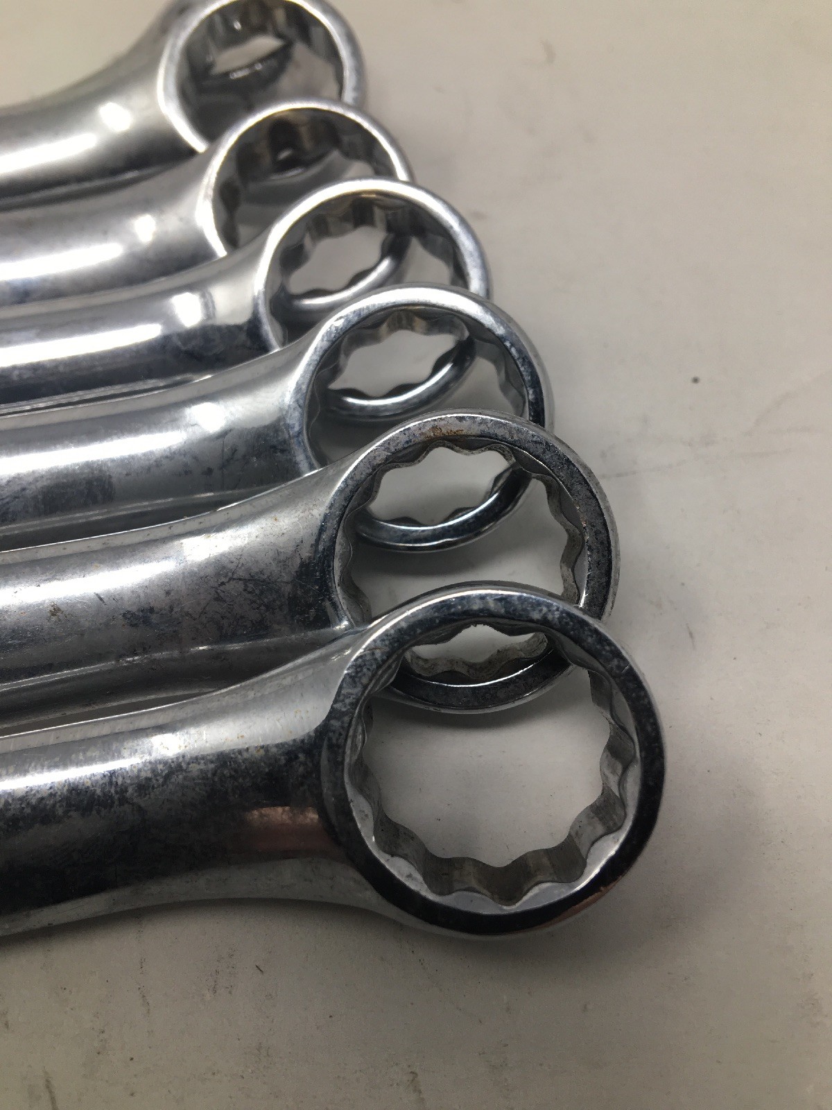 Lot Of 7 Urrea 1219M, 12-point Combination Open/Box End Wrenches, All Are 19mm