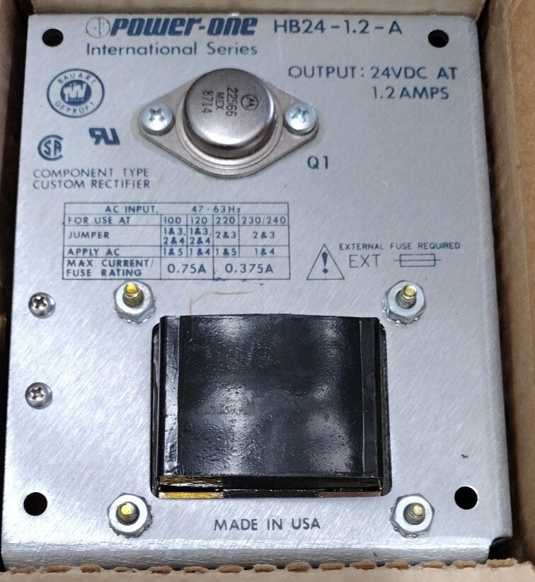 Power-One HB24-1.2-A Linear AC-DC Power Supply HB2412A -New, 30 Day Wty (I1)