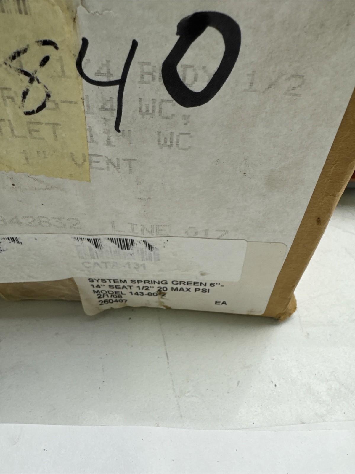 SENSUS 143-80-2HP 1.25” NPT 1 1/4” 6-14” WC 1/2” Seat Brand New